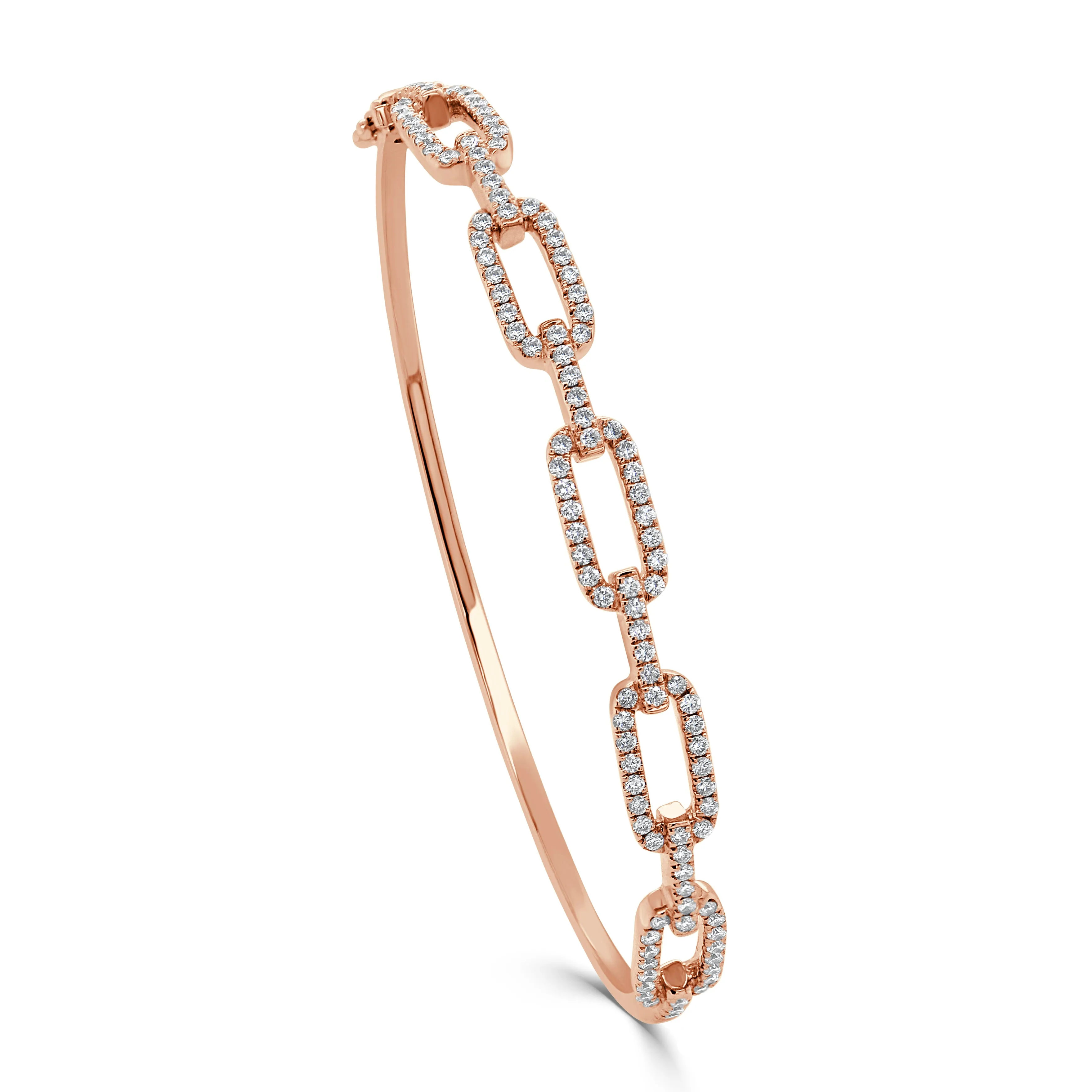 14k Gold & Diamond Link Bangle- 0.98 ct.