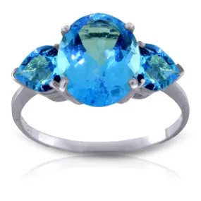 4.2 Carat 14K Solid White Gold You'll See Blue Topaz Ring