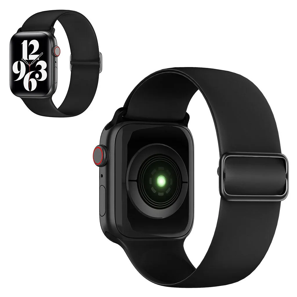 Apple Watch 44mm adjustable silicone watch strap - Black