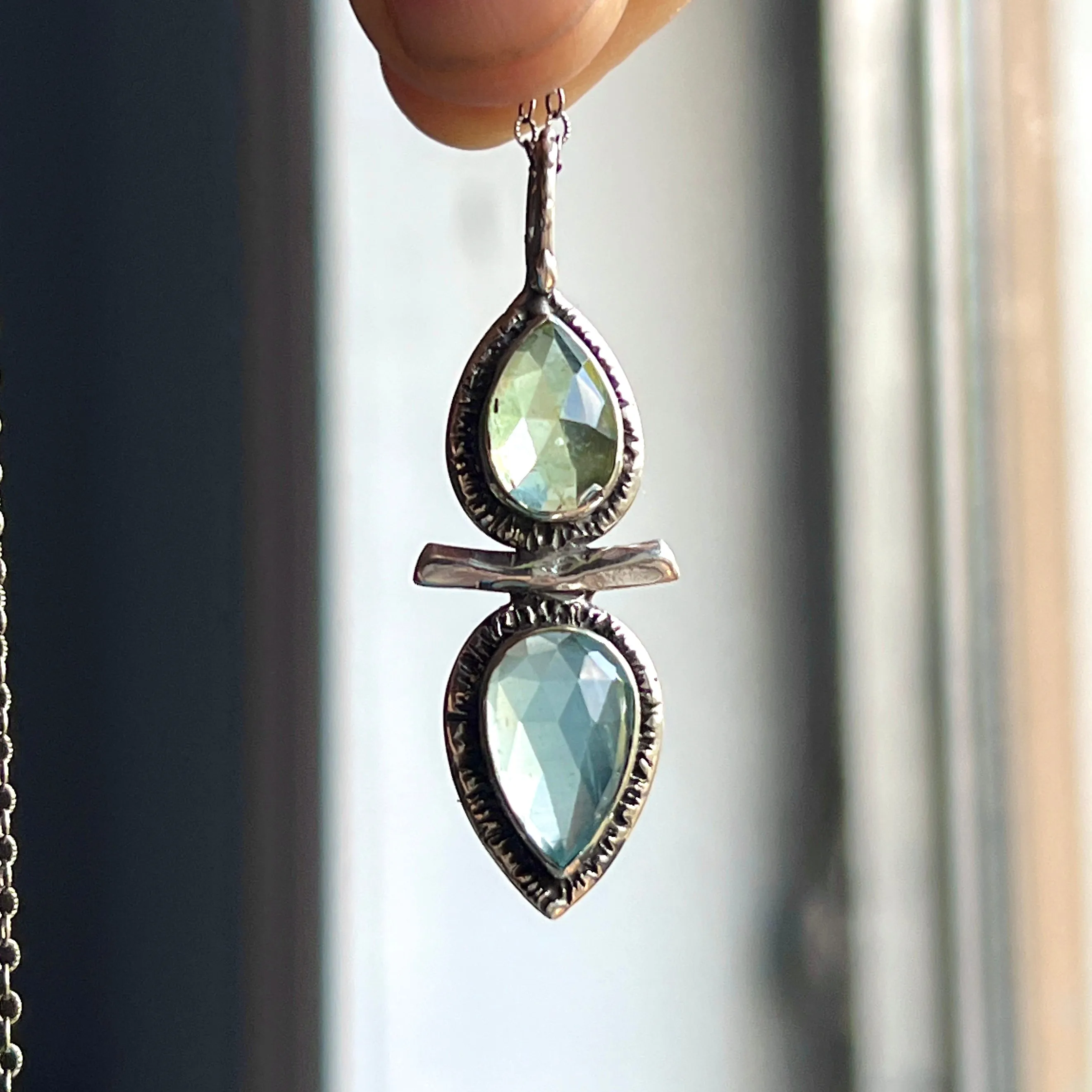 Aquamarine Silver Pendant