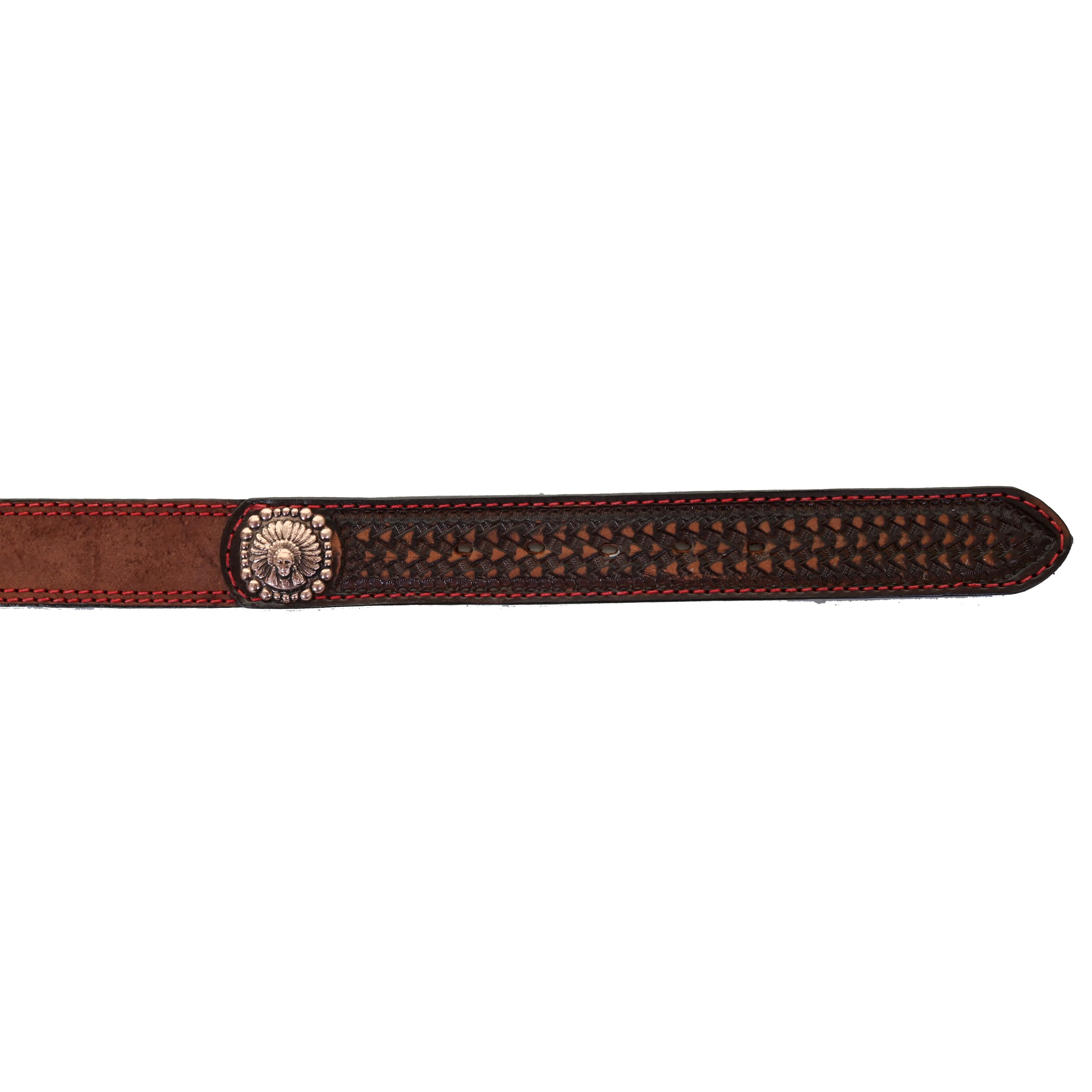 B992C - Brown Rough Out Tooled Belt