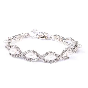 Caleigh Crystal and Pearl Bracelet