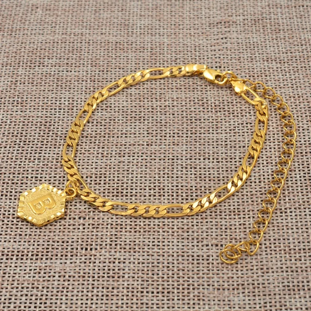 Extender Chain / A-Z Initial Letter Anklet for Women