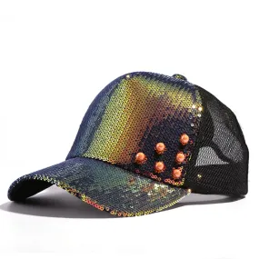 Fashion Women'S Rhinestone Hats Diamond Sun Cap Swag Casquette Snap Back Gorras Solid color Summer Baseball Caps Girl