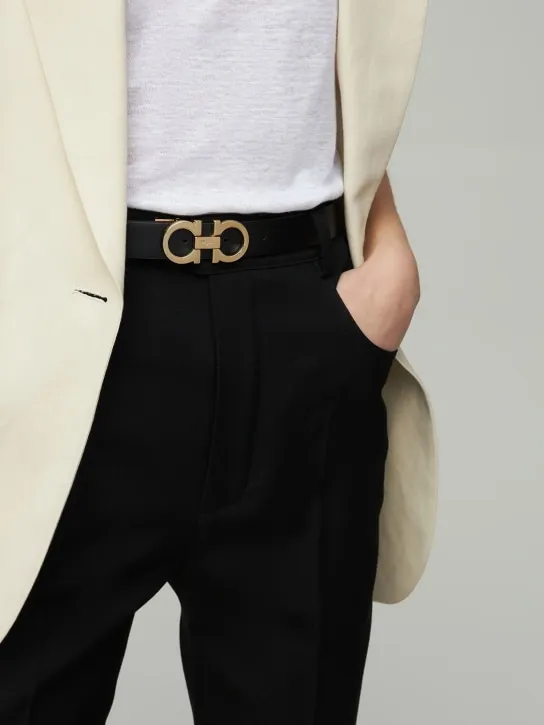 Ferragamo   2.5cm Gancini reversible leather belt 