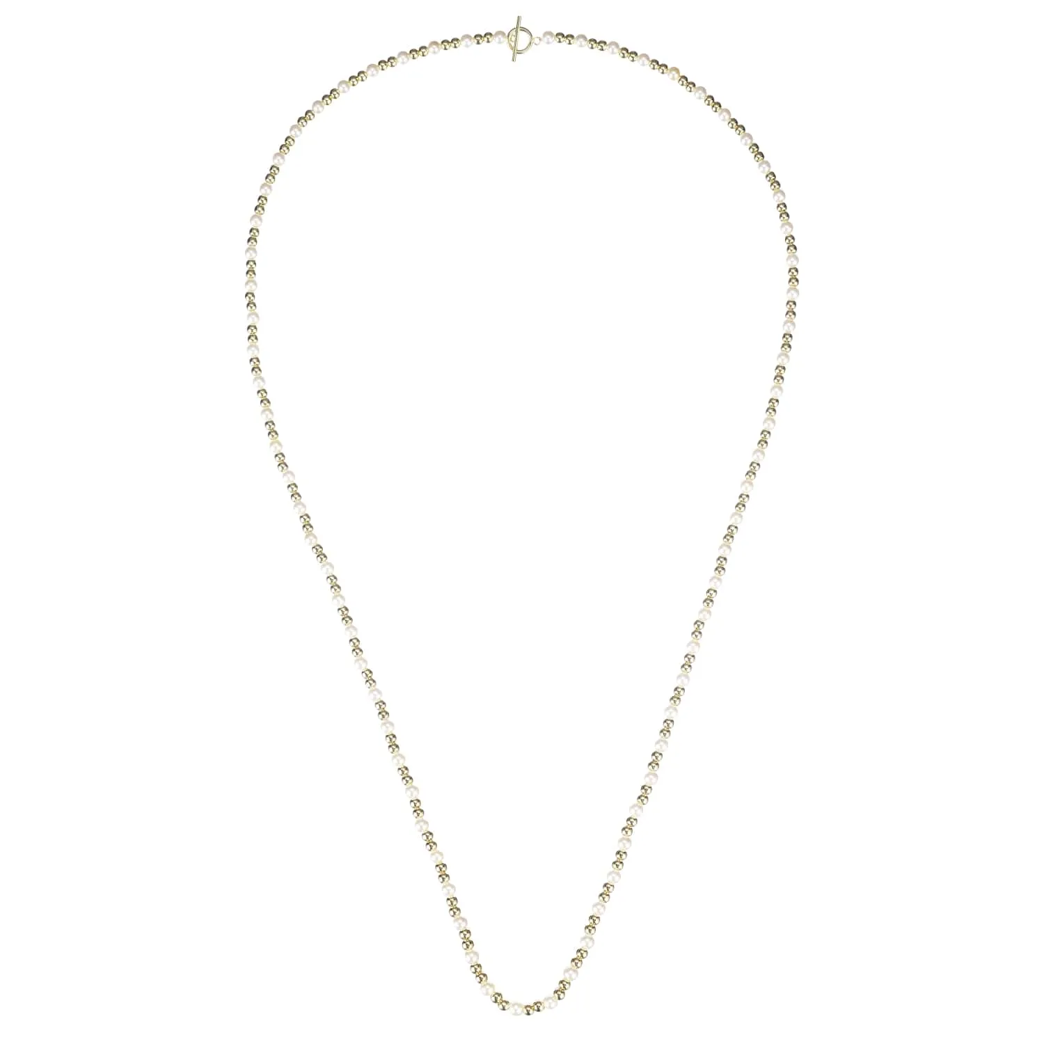 Gold Adorned Pearl Beaded Necklace