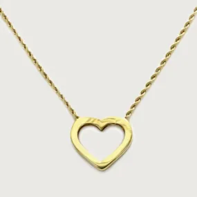 Gold Essentials Open Heart Gold Necklace