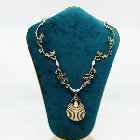 Gold Phoenix Feather Statement Necklace