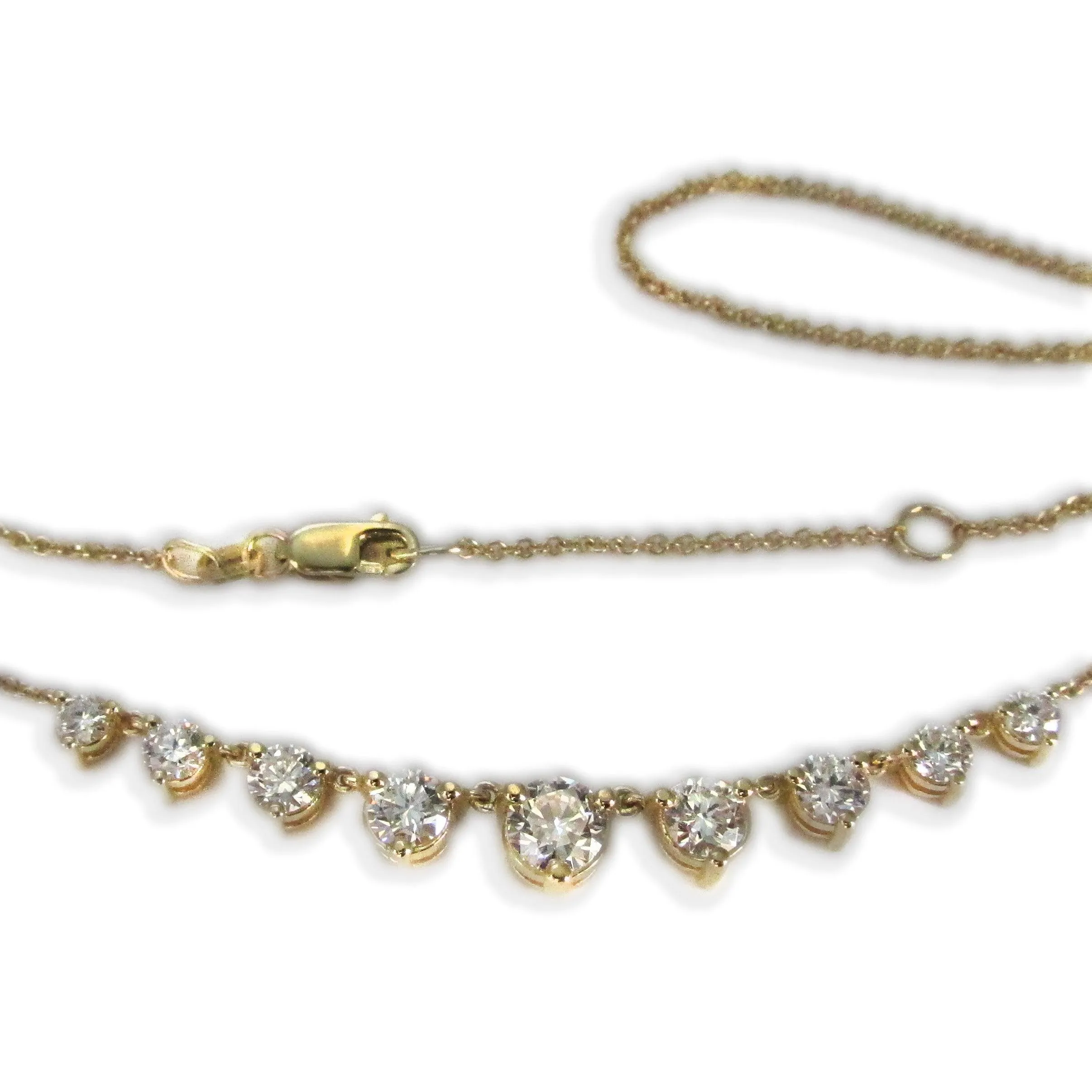 Graduated Diamonds Necklace Rose Gold
