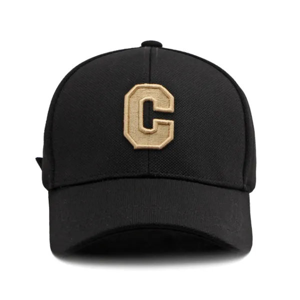 Letter C Black Adjustable Baseball Cap C字母黑色可調節棒球帽 KCHT2387c
