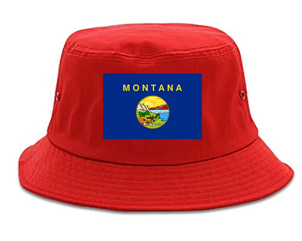 Montana State Flag MT Chest Mens Bucket Hat