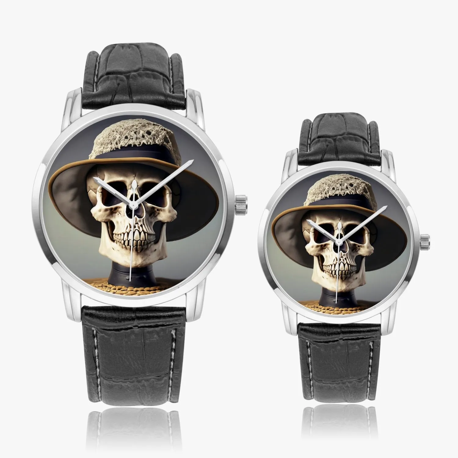 Montre à quartz de type large Instafamous "Crâne à chapeau" (265)