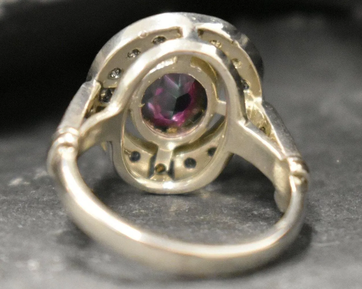 Mystic Topaz Ring - Vintage Topaz Ring - Purple Bezel Ring