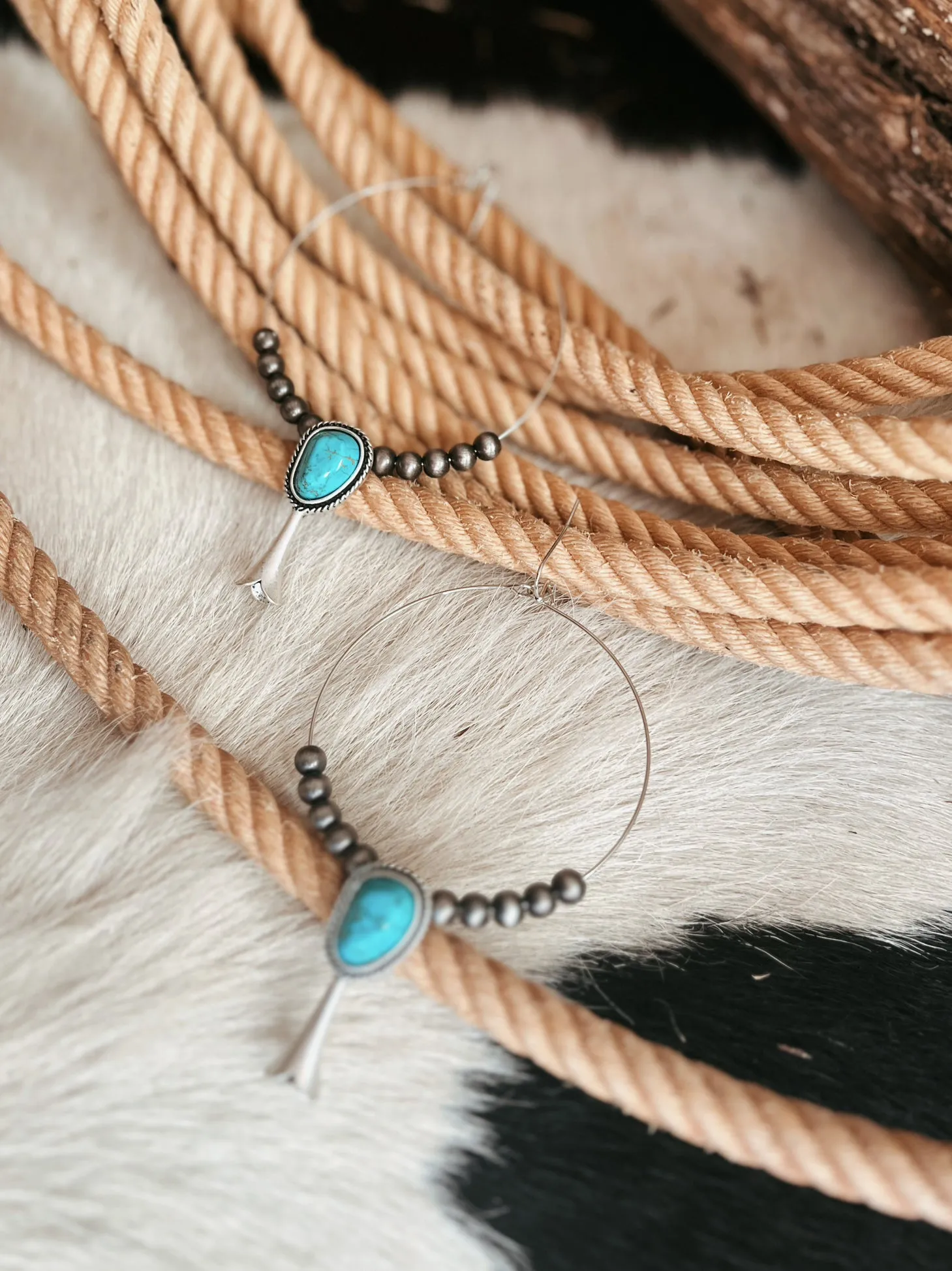 Squash Turquoise Hoop Earrings