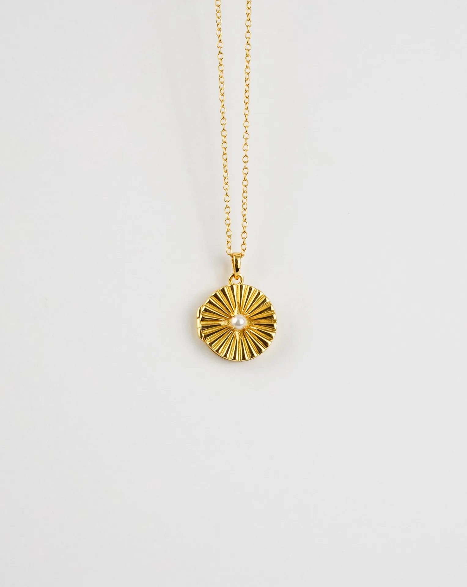 Sun Shell Pearl Locket Necklace - Elegant Jewelry for a Radiant Look