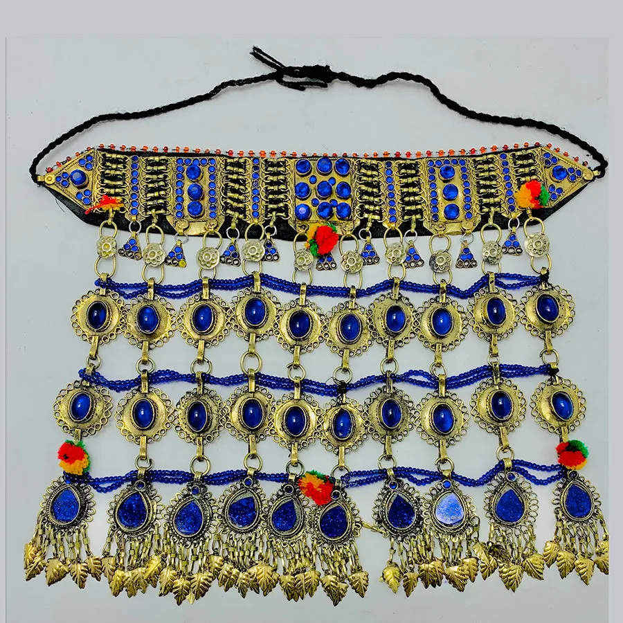 Tribal Kuchi Blue Stones Necklace