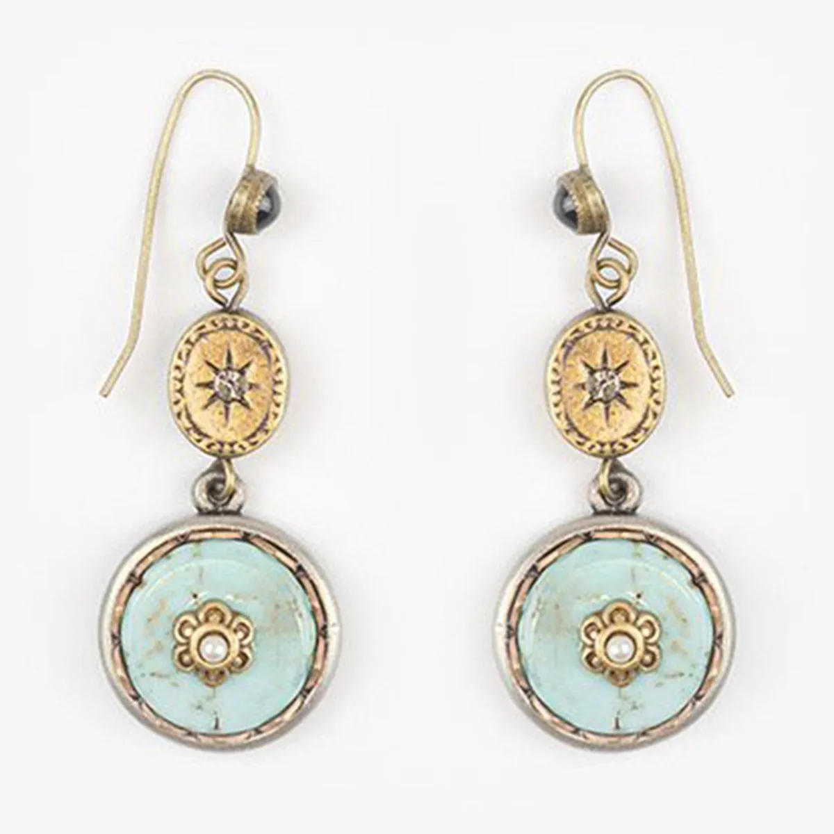 TURQUOISE & DIAMANTE DROPS