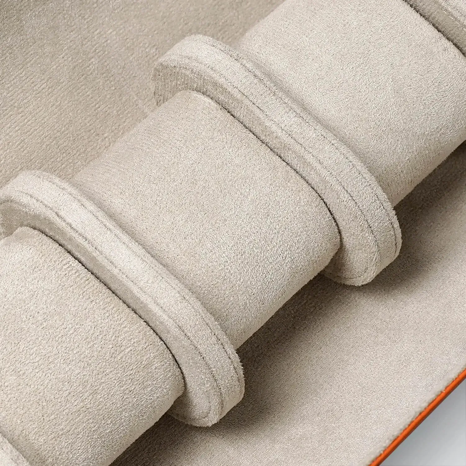 Watch Storage Organizer Roll Travel Case Vegan Leather-Orange 3 Slots