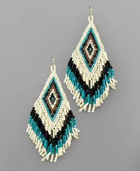 Western Earrings Turquoise/Ivory