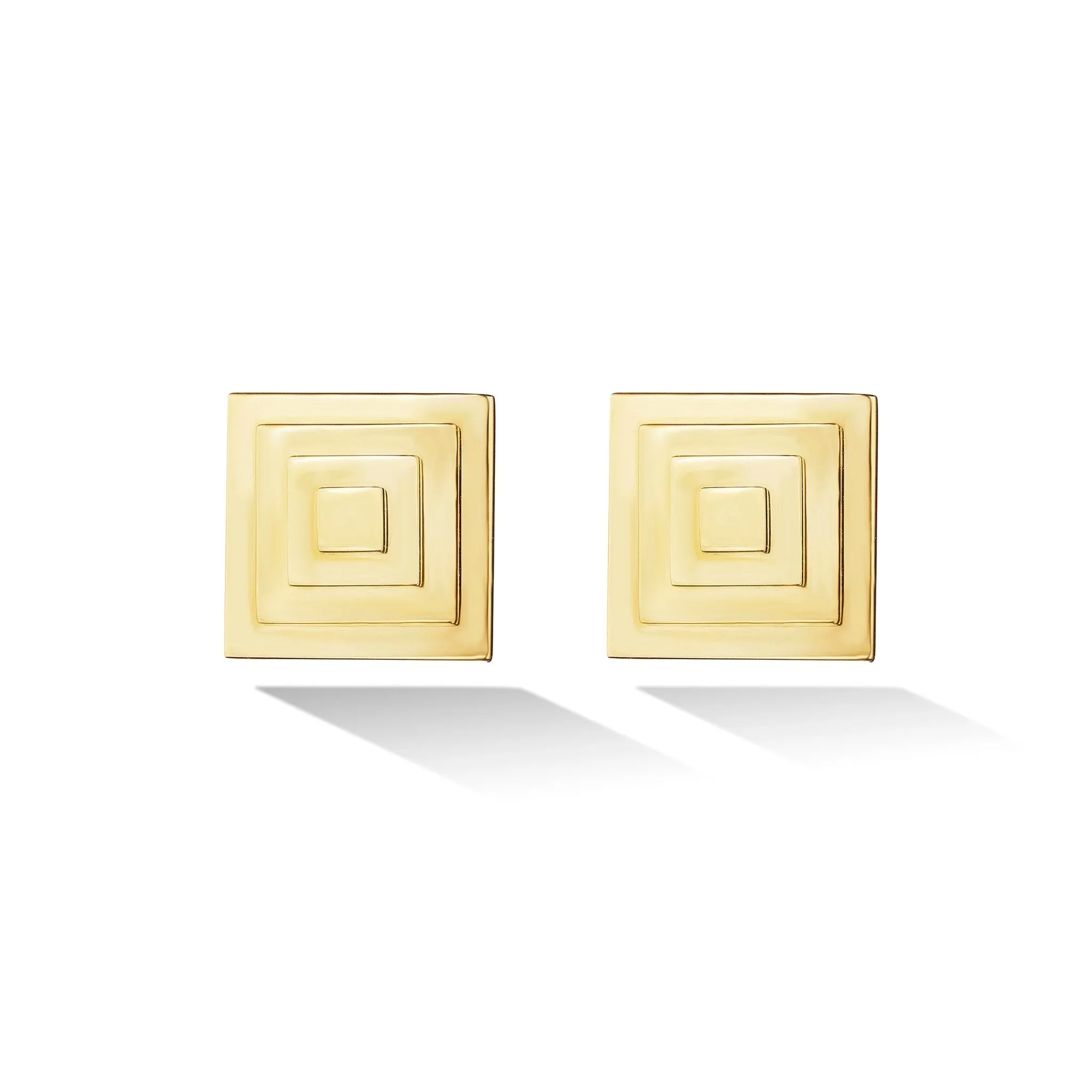 Yellow Gold Foundation Large Stud Earrings